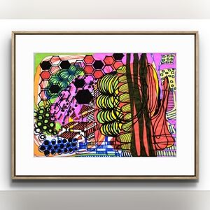 Original Astract Multicolor Art 9x12